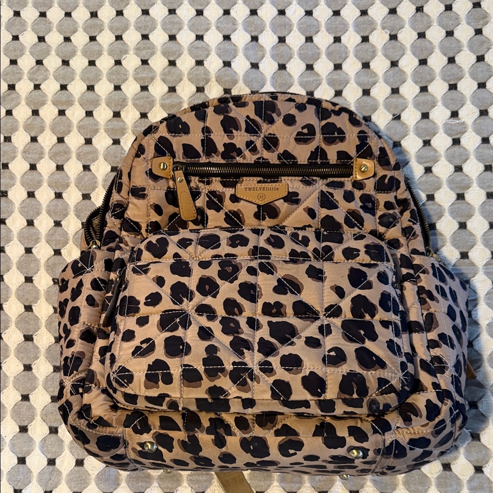 Quilted Leopard-Print Backpack in Taupe and Black - Vera Bradley